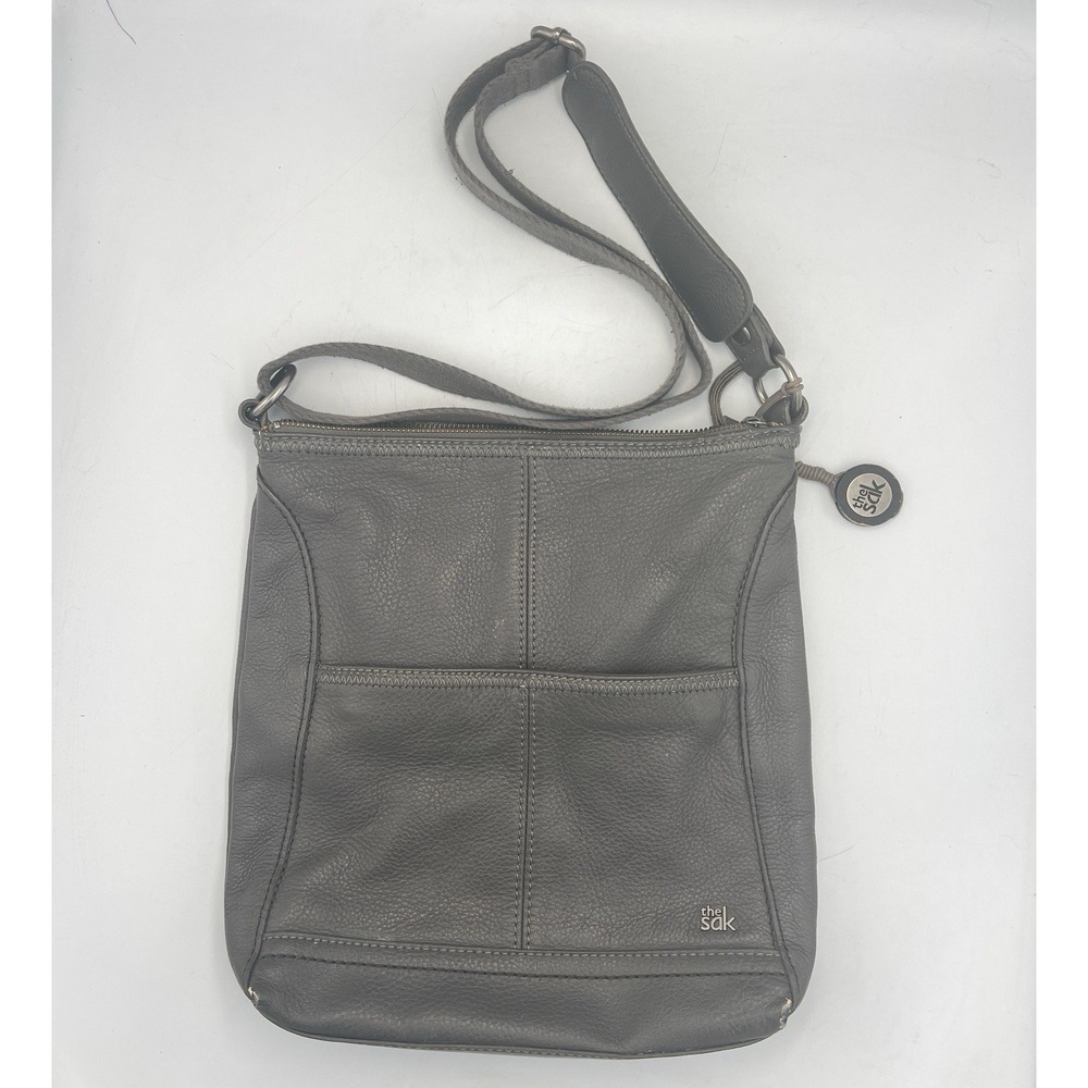 THE‎ SAK Lucia pebbled leather women's crossbody bag -Dark Grey